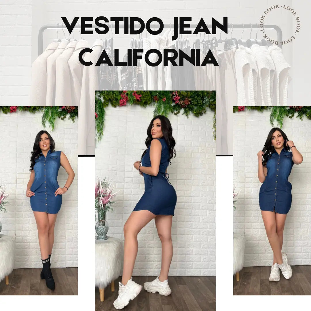 Vestido en jean sin Mangas