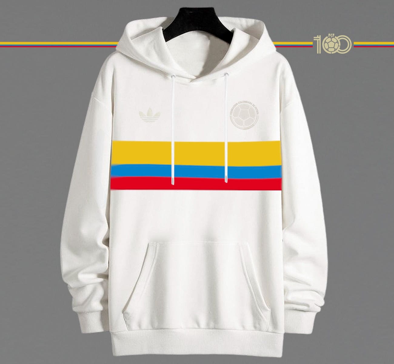 Buzo Colombia Bandera Marfil - Bordado