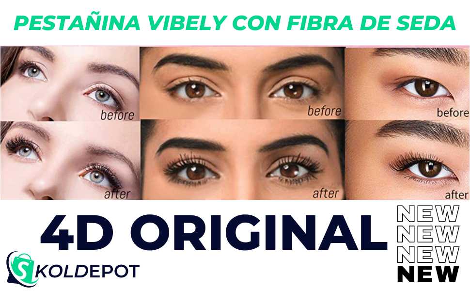 Vibely Pestañina con fibra de seda 4 D Nueva versión 2023